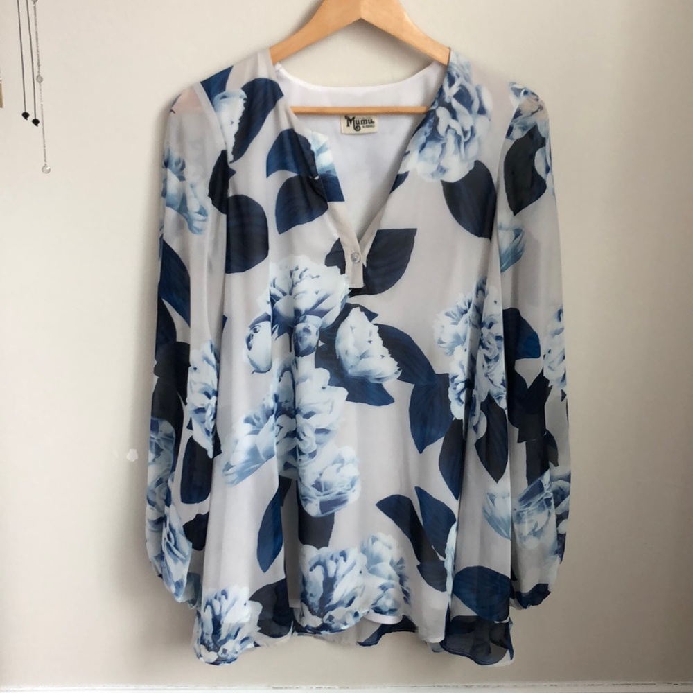 Floral Tunic - Jamie in Bouquet Blue